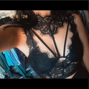 Lacy black crop top